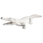 White decorative crocodile 100 cm  - 0