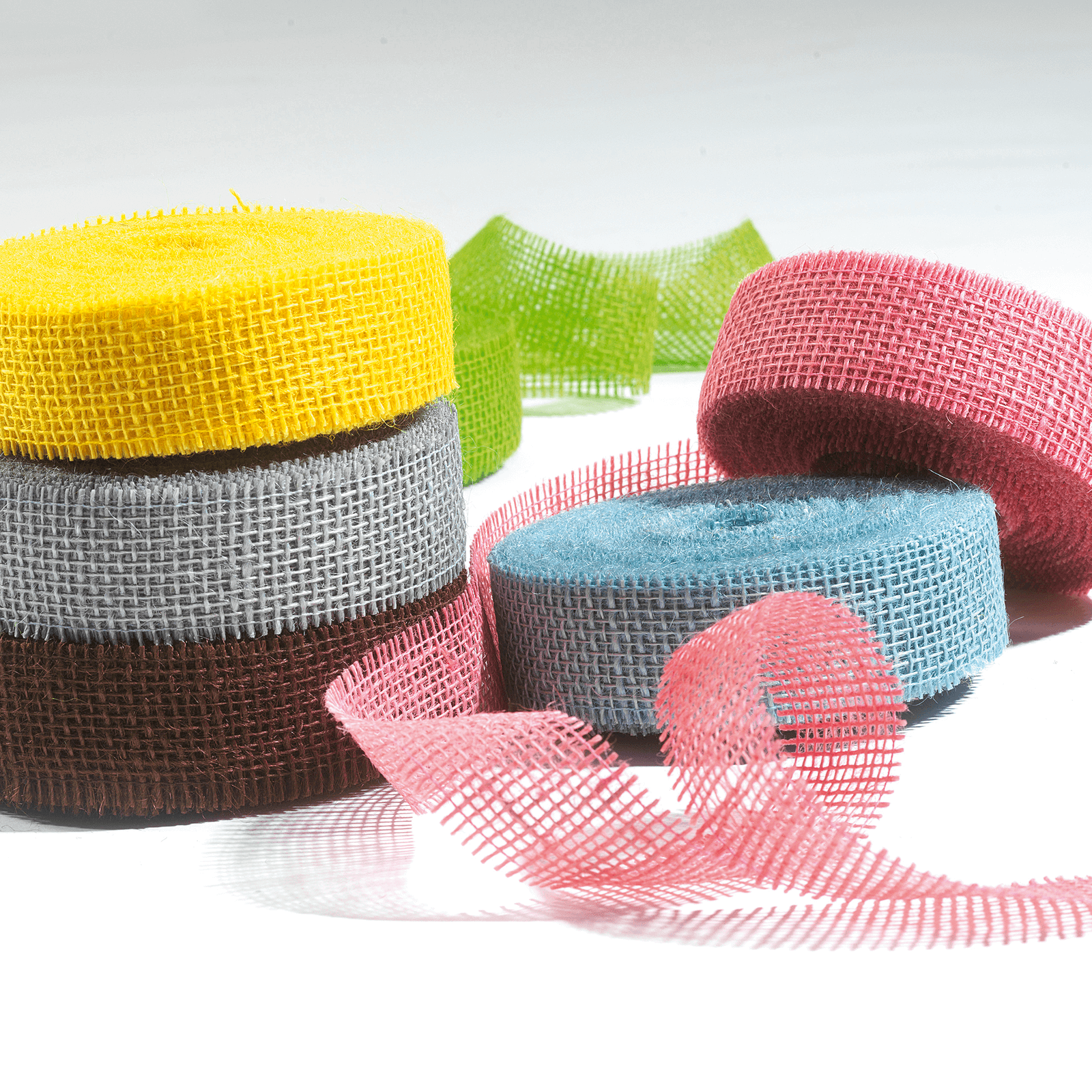 Cinta de yute, color verde claro, anchura 40 mm - 3 Cinta de yute, color verde claro, anchura 40 mm - 3