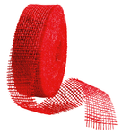 Jute ribbon, red, width 40 mm - 0