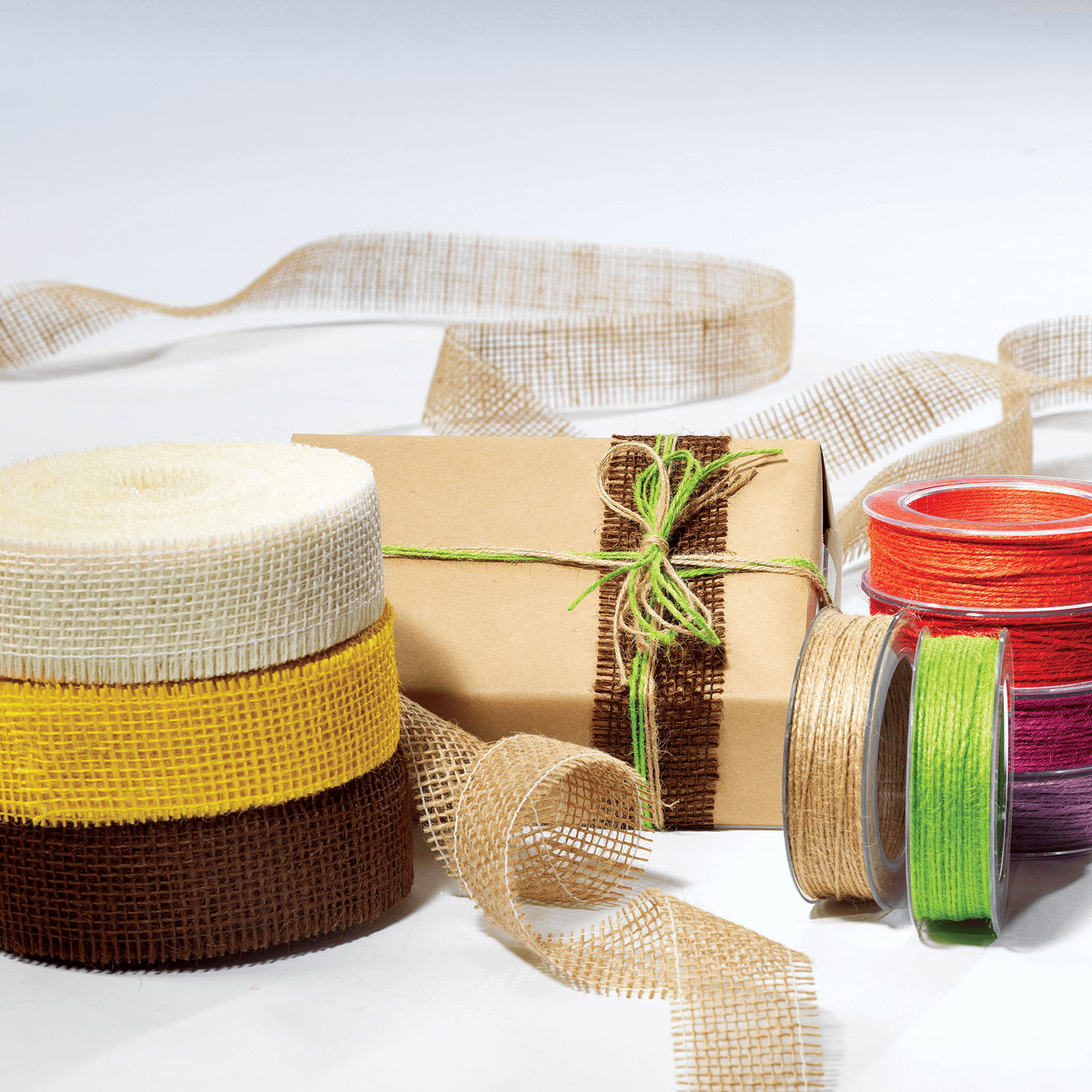 Jute ribbon, natural, width 40 mm - 4 Jute ribbon, natural, width 40 mm - 4