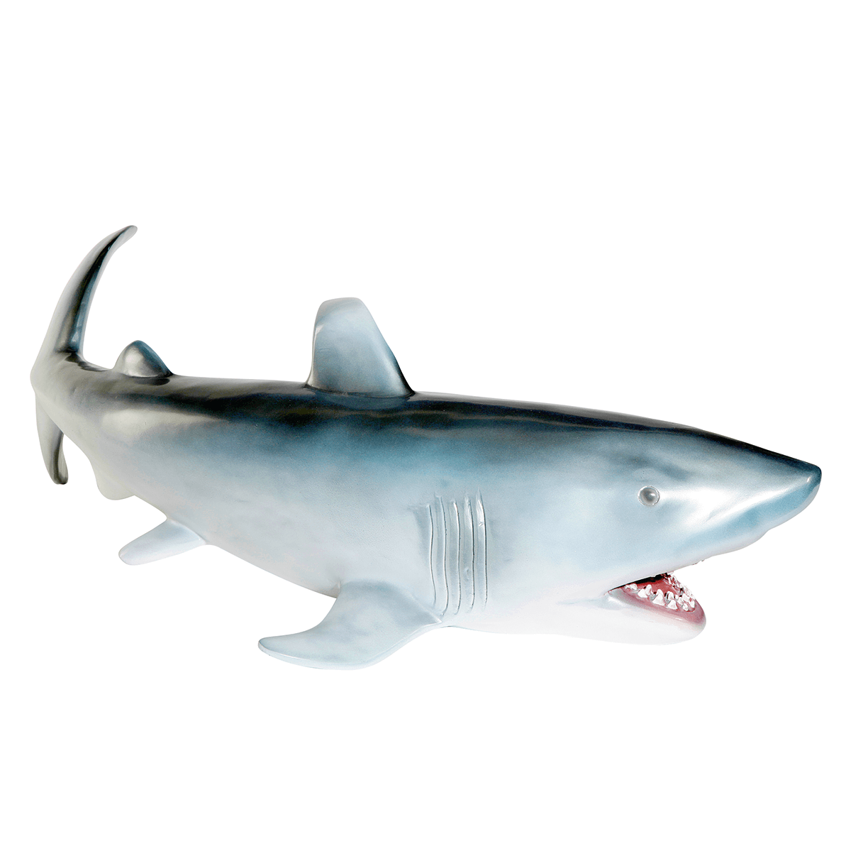 Deko-Hai 135 cm, silber-grau - 2 Deko-Hai 135 cm, silber-grau - 2