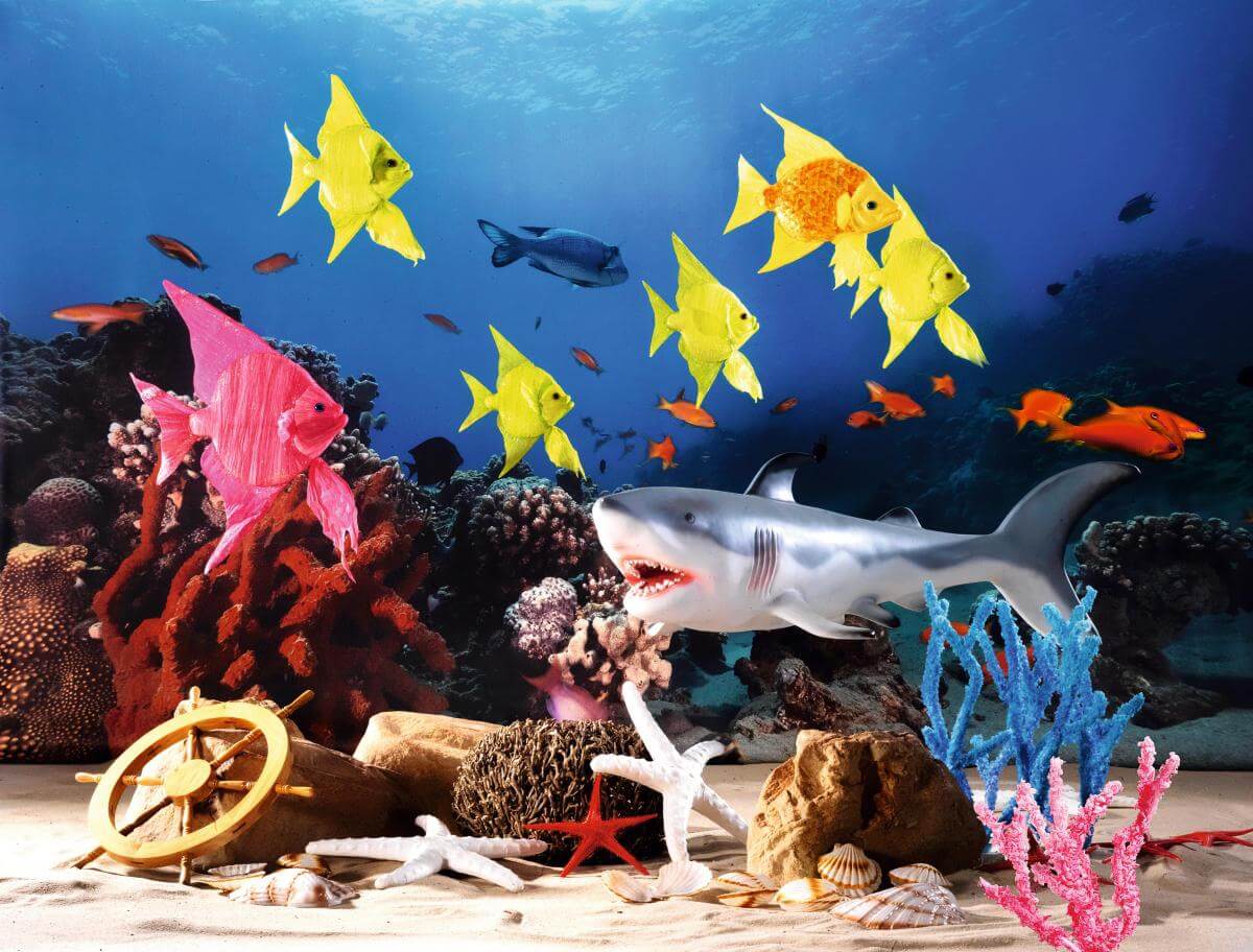 Deko-Hai 135 cm, silber-grau - 5 Deko-Hai 135 cm, silber-grau - 5