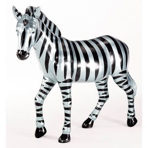 Deko-Zebra 190 cm lang, silber schwarz