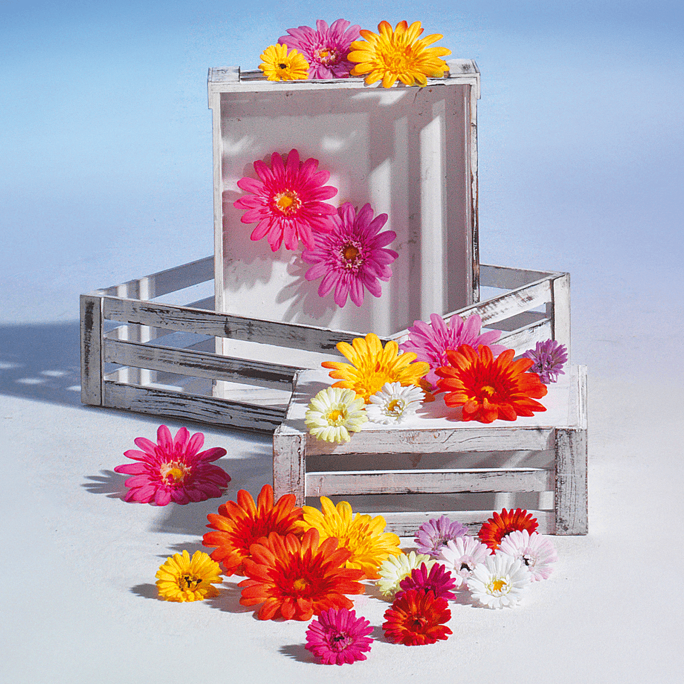 Conjunto de cajas de madera, color blanco - 15 Conjunto de cajas de madera, color blanco - 15