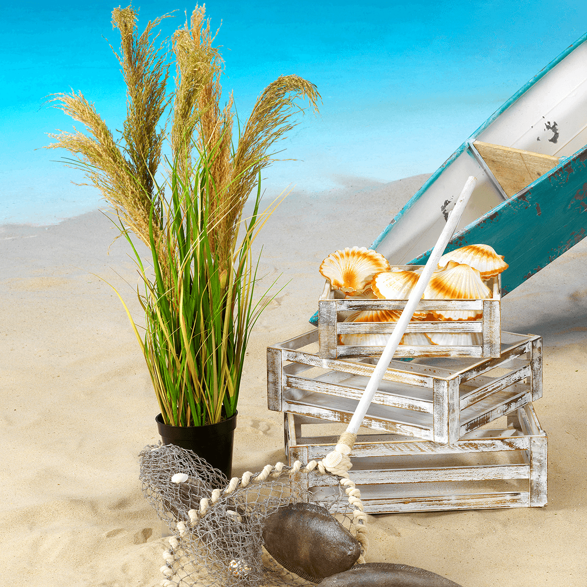 Conjunto de cajas de madera, color blanco - 8 Conjunto de cajas de madera, color blanco - 8