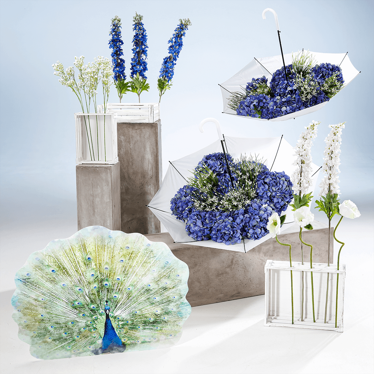 Conjunto de cajas de madera, color blanco - 4 Conjunto de cajas de madera, color blanco - 4