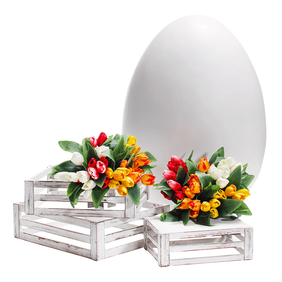 Conjunto de cajas de madera, color blanco - 6 Conjunto de cajas de madera, color blanco - 6