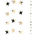 Cadena de estrellas de plástico oro Ø 10 cm, 200 cm, 2 piezas - 0