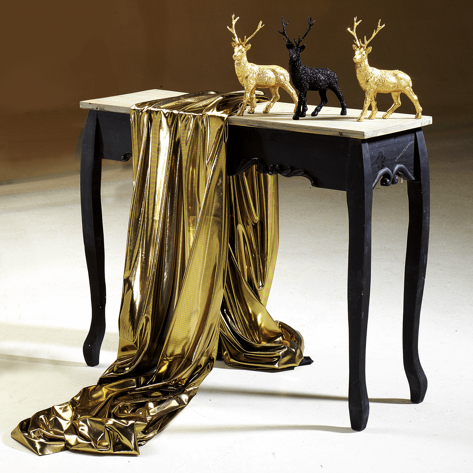 Glossy fabric Foil Jersey gold width 110 cm - 2 Glossy fabric Foil Jersey gold width 110 cm - 2
