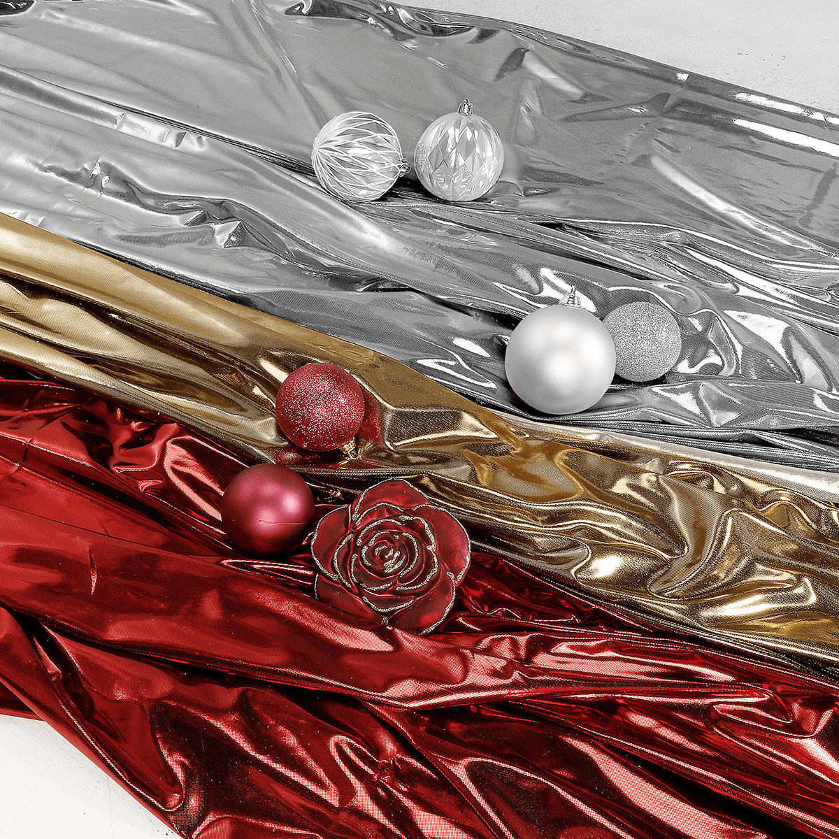 Glossy fabric Foil Jersey silver, width 110 cm - 1 Glossy fabric Foil Jersey silver, width 110 cm - 1