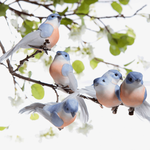 Aves decorativas, color azul, 10 cm, 6 piezas - 0