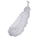 Pavo real blanco decorativo, longitud: 150 cm - 4