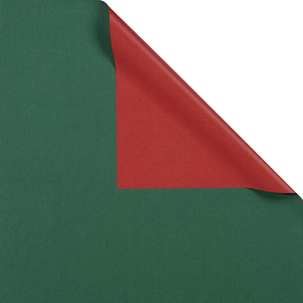 Papel de regalo Bicolor 70 cm, 100 m, verde oscuro/rojo