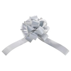 Metallic decorative ribbons, Ø 10 cm, white