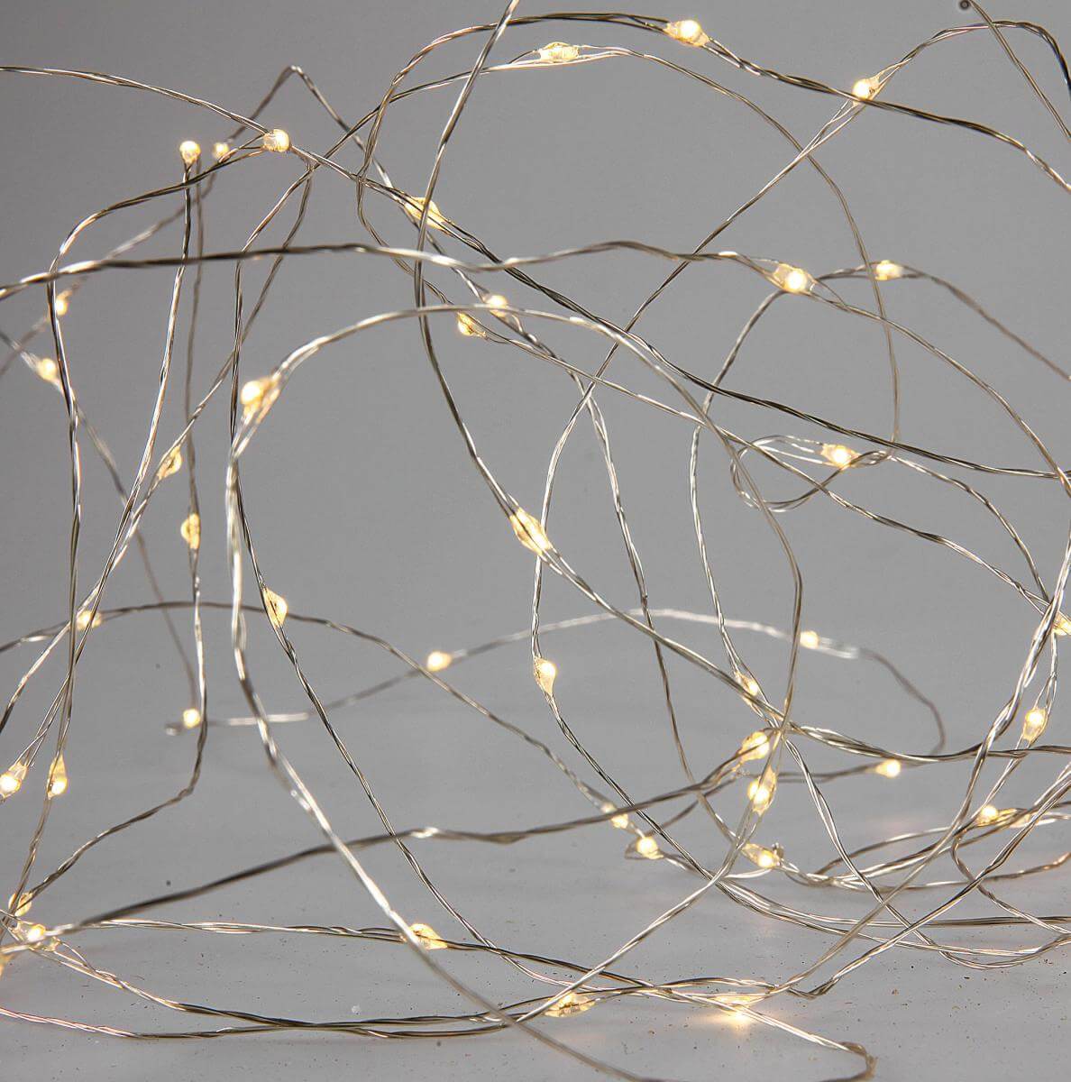 Cadena de luces LED para exterior, 10 m, plata - 2