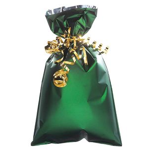 Bolsa de regalo, tono mate, color verde oscuro, 20 x 35 cm