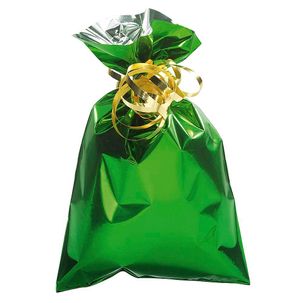 Sachet cadeau, brillant, vert foncé, 15 x 25 cm