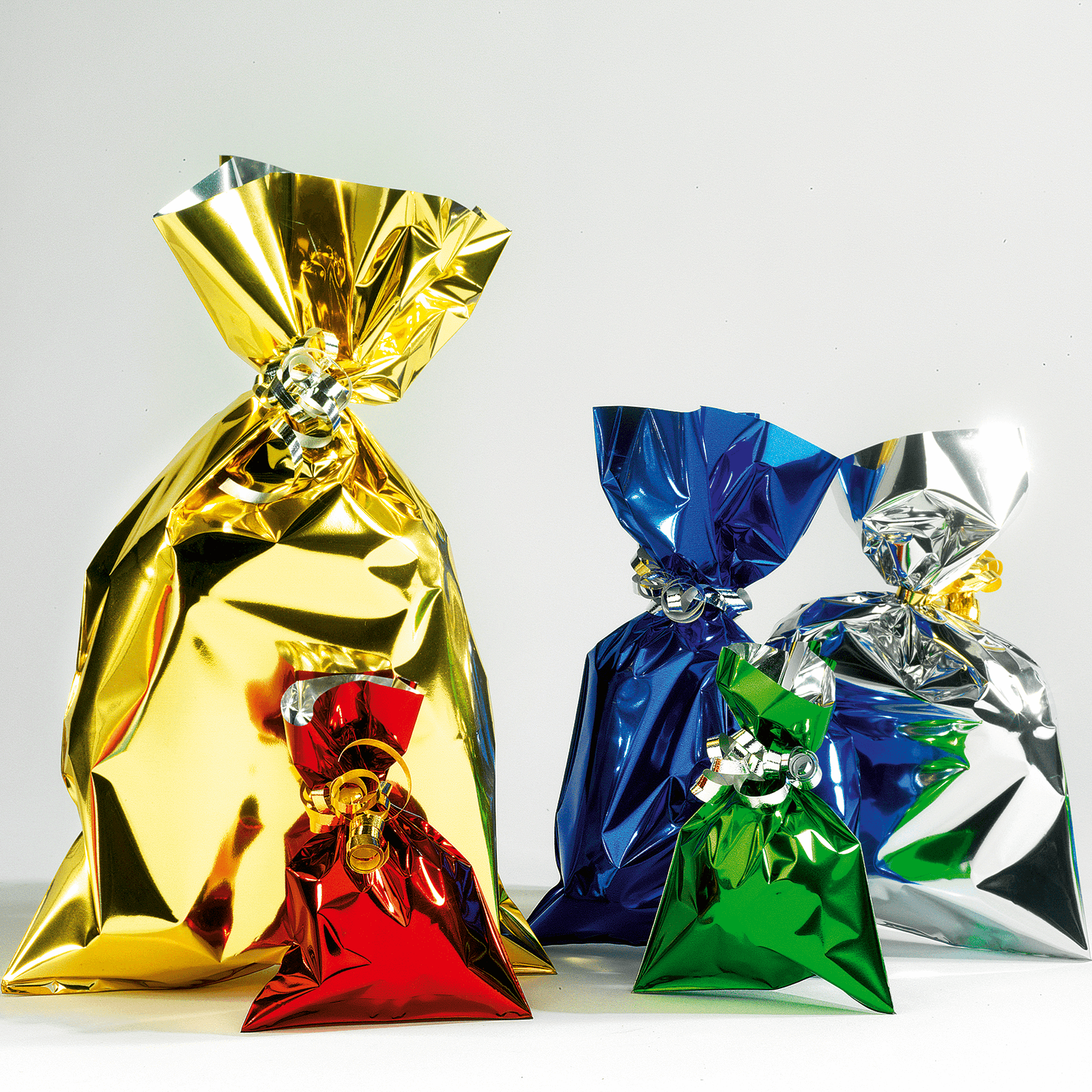 Geschenkbeutel, glänzend, dunkelgrün, 20 x 35 cm - 5 Geschenkbeutel, glänzend, dunkelgrün, 20 x 35 cm - 5