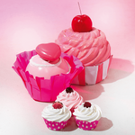 Cupcakes food dummy pink 3 pieces, 7 cm - 2