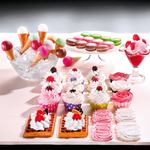 Cupcakes food dummy pink 3 pieces, 7 cm - 3