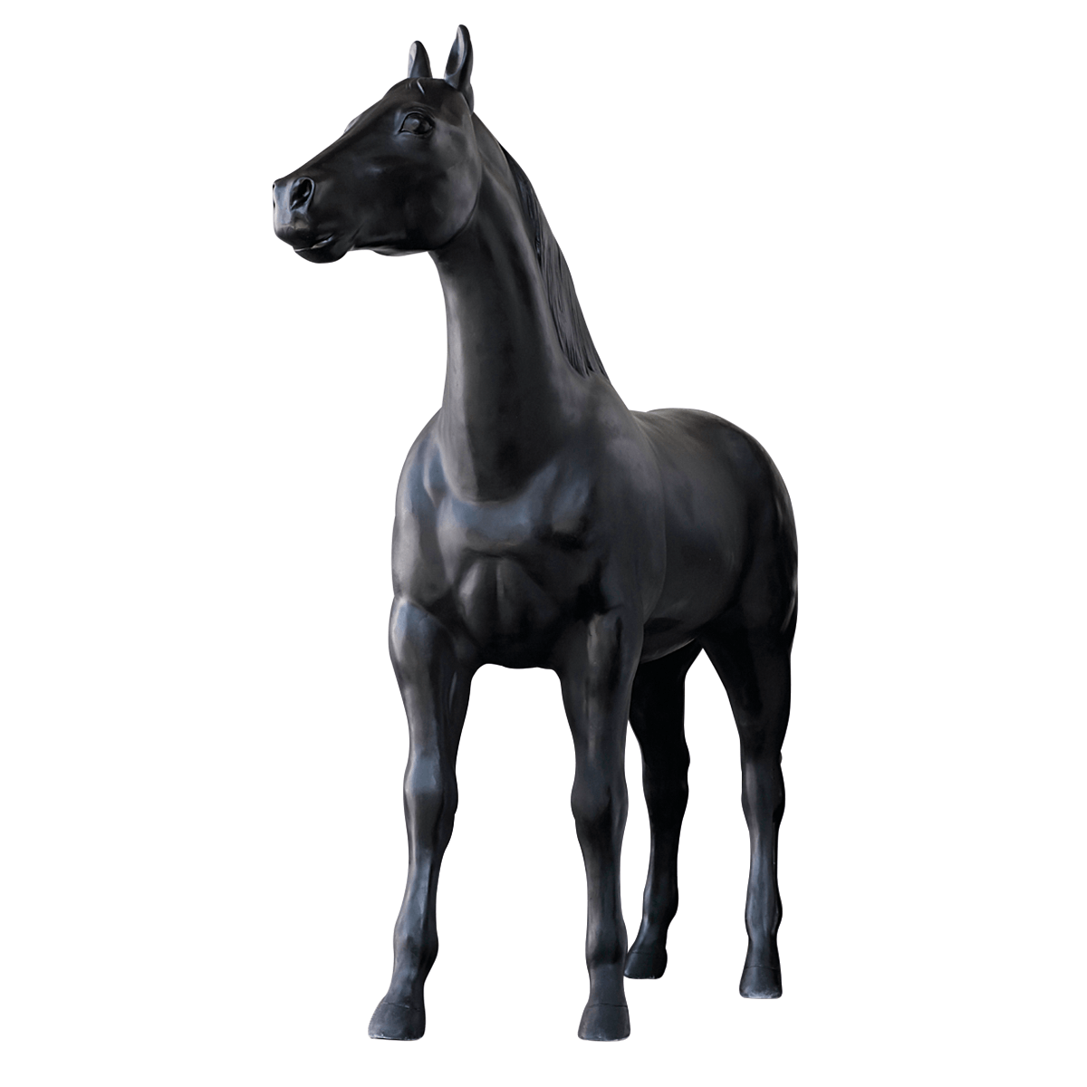 Deko-Pferd 195 cm hoch, schwarz - 4 Deko-Pferd 195 cm hoch, schwarz - 4