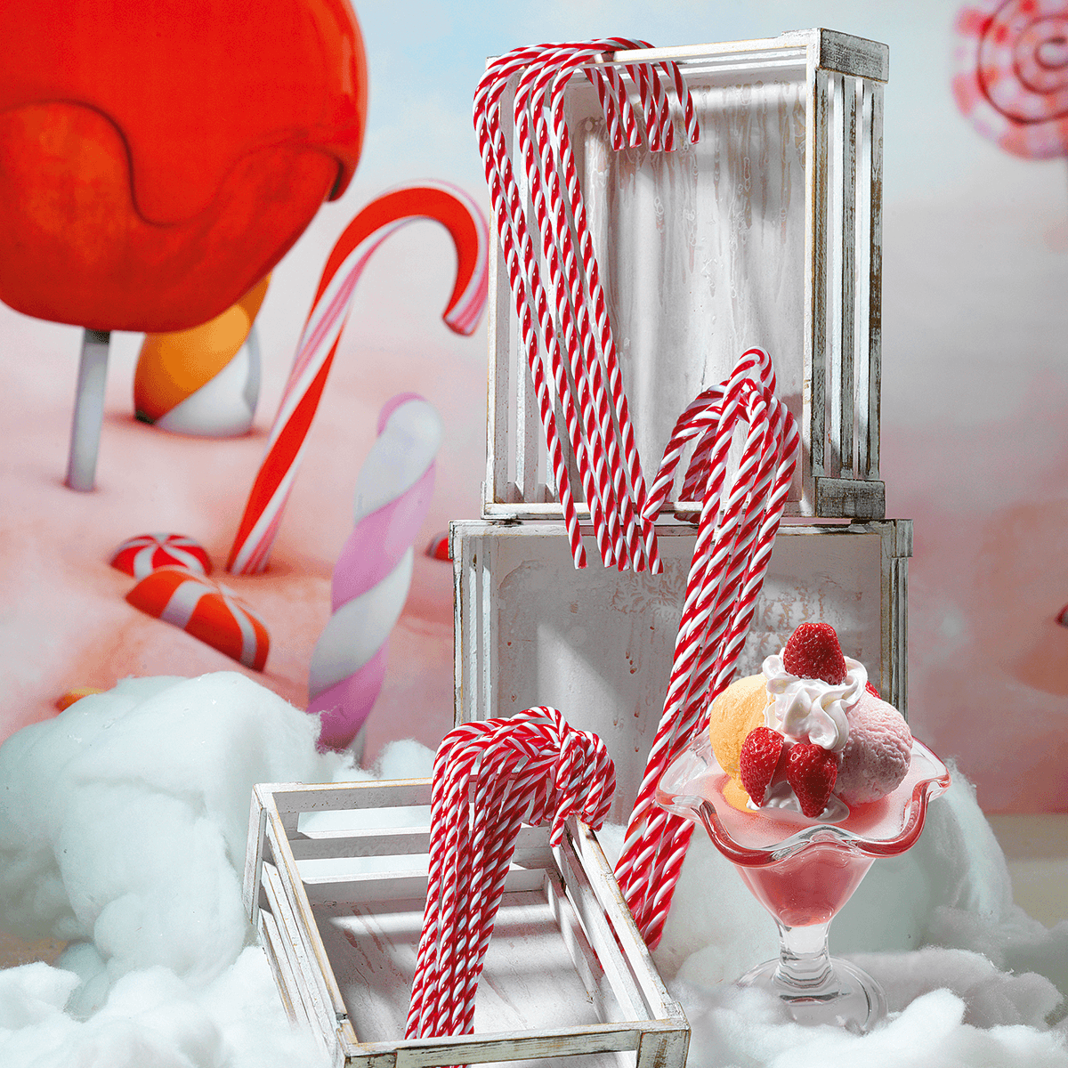 XXL Zuckerstangen Lebensmittel-Attrappe   5 Stück 40 cm - 5 XXL Zuckerstangen Lebensmittel-Attrappe   5 Stück 40 cm - 5