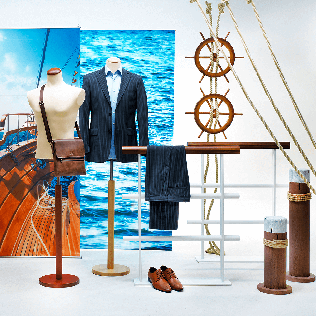 Bollard déco maritime, haut. 50 cm - 6