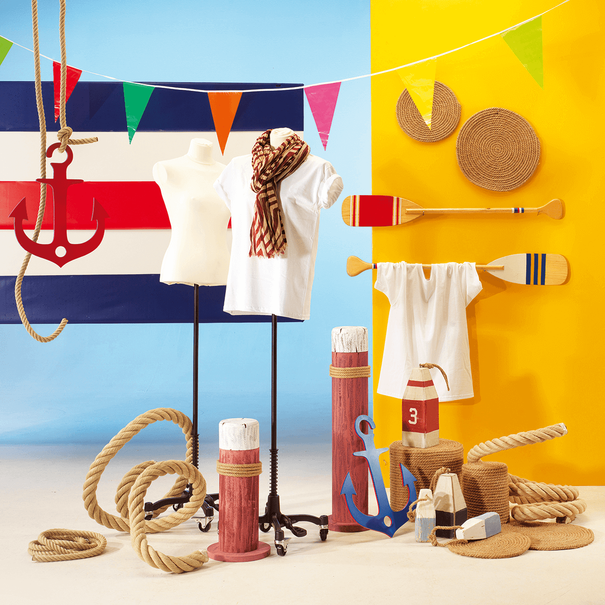 Bollard déco maritime, haut. 80 cm - 7