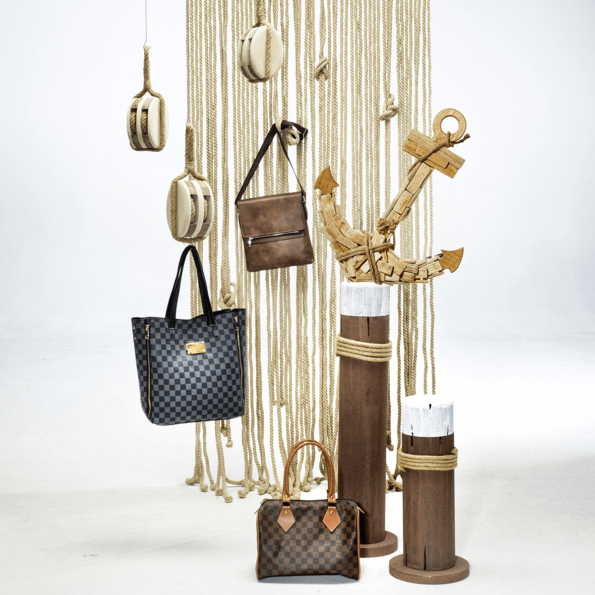 Bollard déco maritime, haut. 80 cm - 6