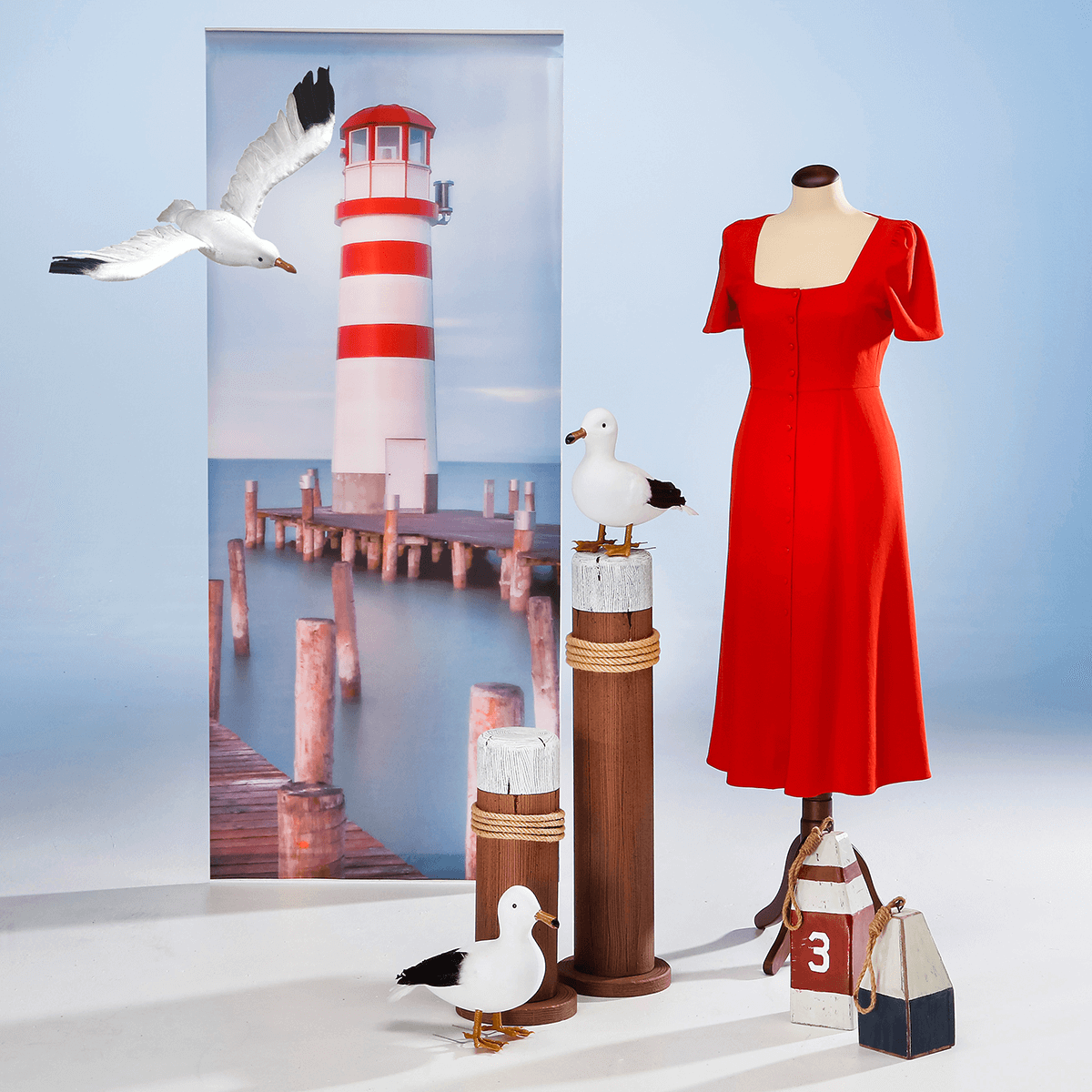 Bollard déco maritime, haut. 80 cm - 4