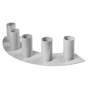 Support métallique 5 logements, hauteur 15 cm, gris, incurvé
