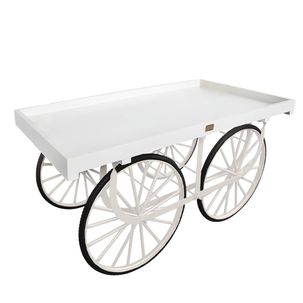 Chariot de marché blanc avec base blanche 