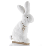 Présentoir de lapin en peluche décoratif, blanc, 57 cm de haut - 0