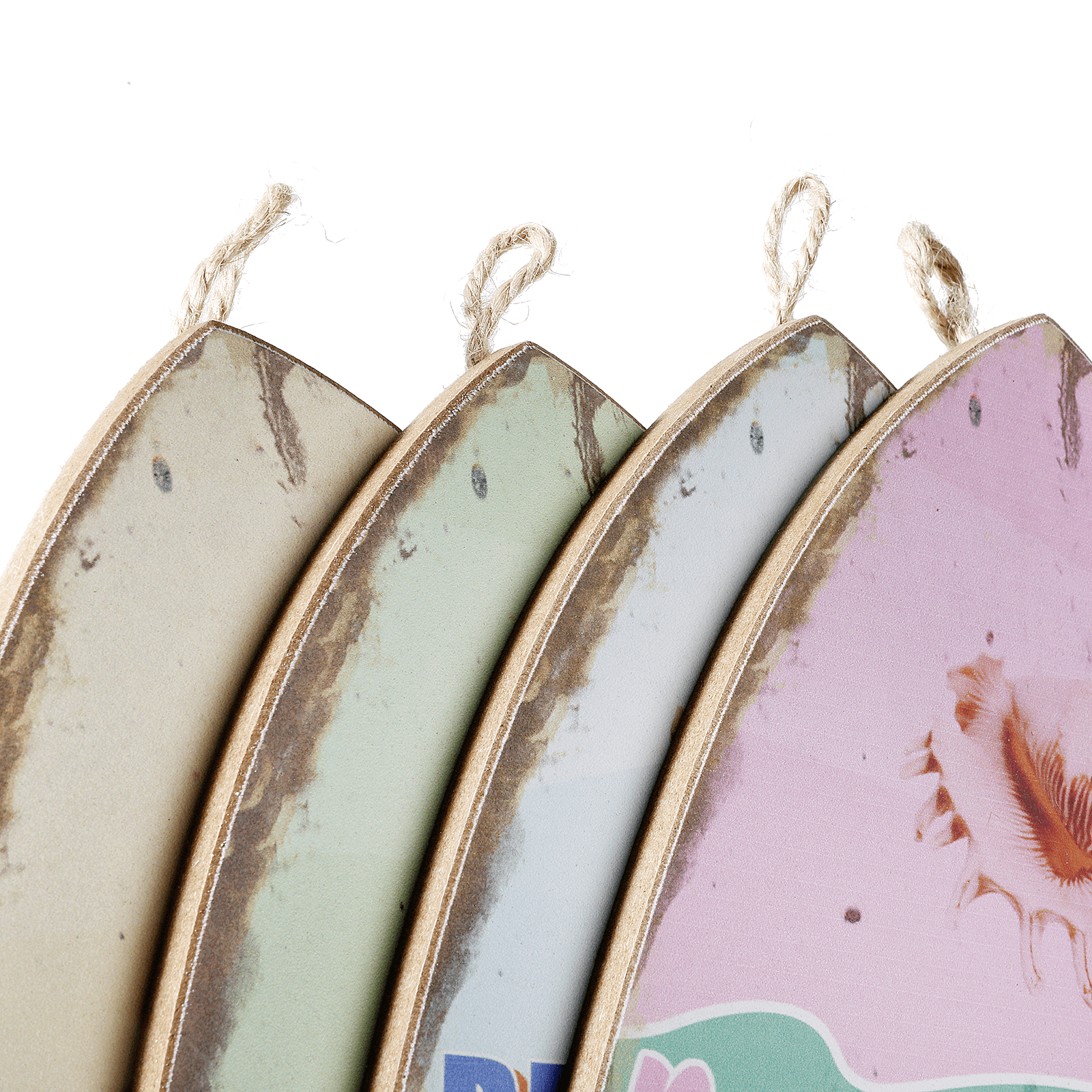Decoración mural tabla de surf retro 4 piezas, pastel, 60 x 20 x 2 cm - 1 Decoración mural tabla de surf retro 4 piezas, pastel, 60 x 20 x 2 cm - 1