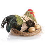 Deko Huhn im Nest 23 cm Ø, 16 cm hoch - 1