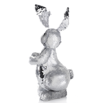 Conejo de Pascua decorativo con lentejuelas reversibles plata, 35 cm - 2