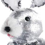 Decorative Easter Bunny with reversible sequins silver, 35 cm - 4