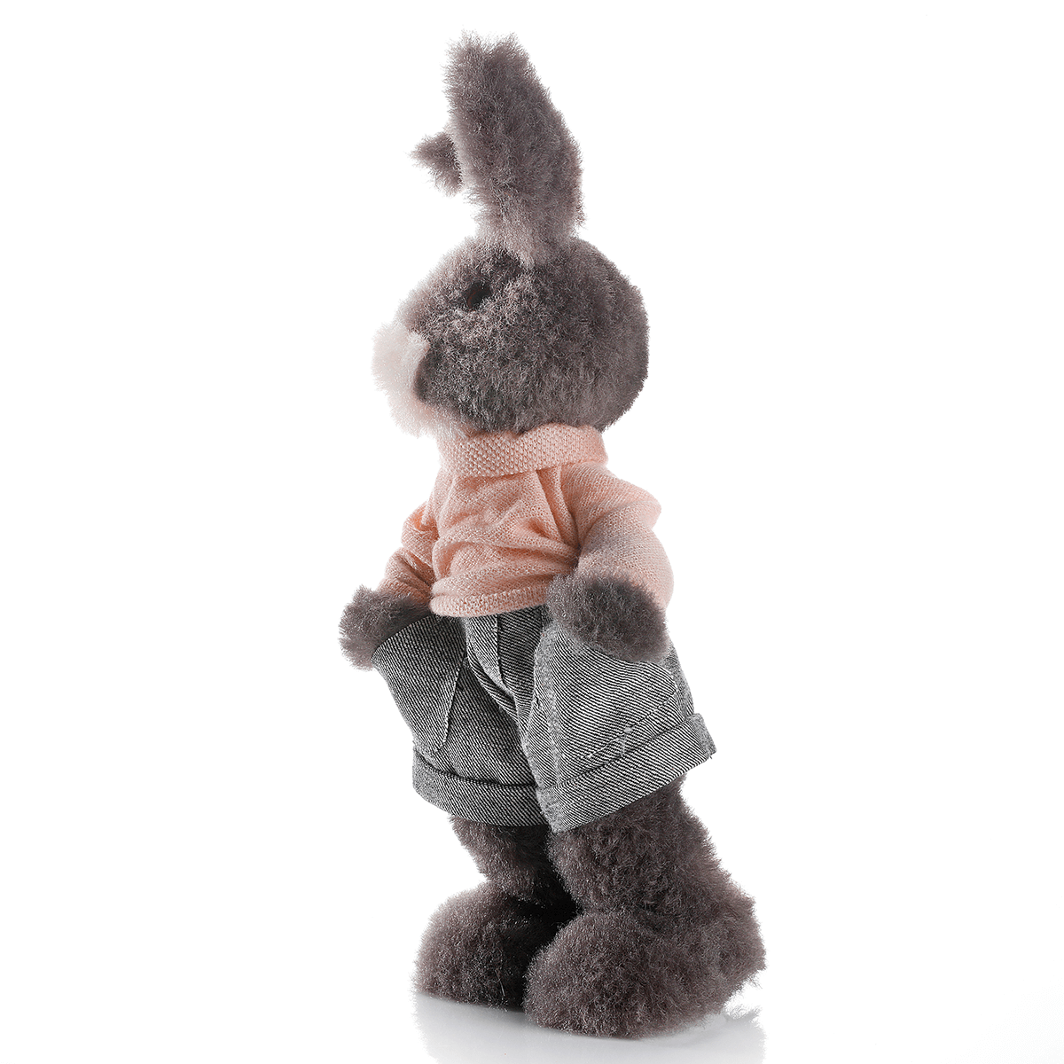 Conejo de Pascua de peluche Deco de 40 cm de altura, gris - 1