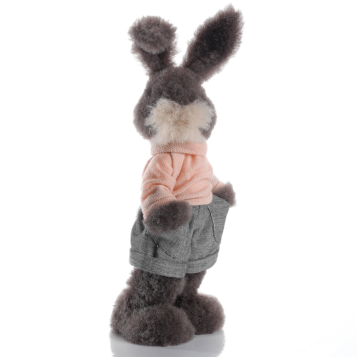 Conejo de Pascua de peluche Deco de 40 cm de altura, gris - 3