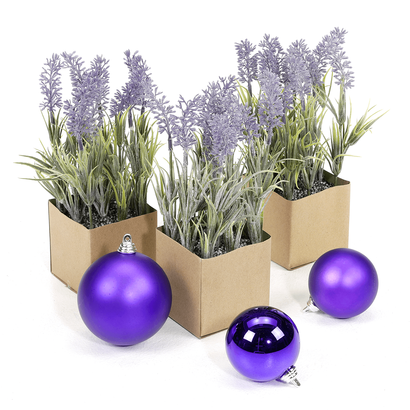 Flor artificial de lavanda en maceta de papel 20 cm - 2 Flor artificial de lavanda en maceta de papel 20 cm - 2