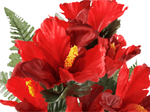 Bouquet de fleurs artificielles d'hibiscus, 46 cm, rouge - 2