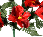 Artificial Hibiscus Bouquet, 46 cm, red - 3