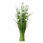 Künstlicher Grasbund mit weißen Blüten 70 cm - 0