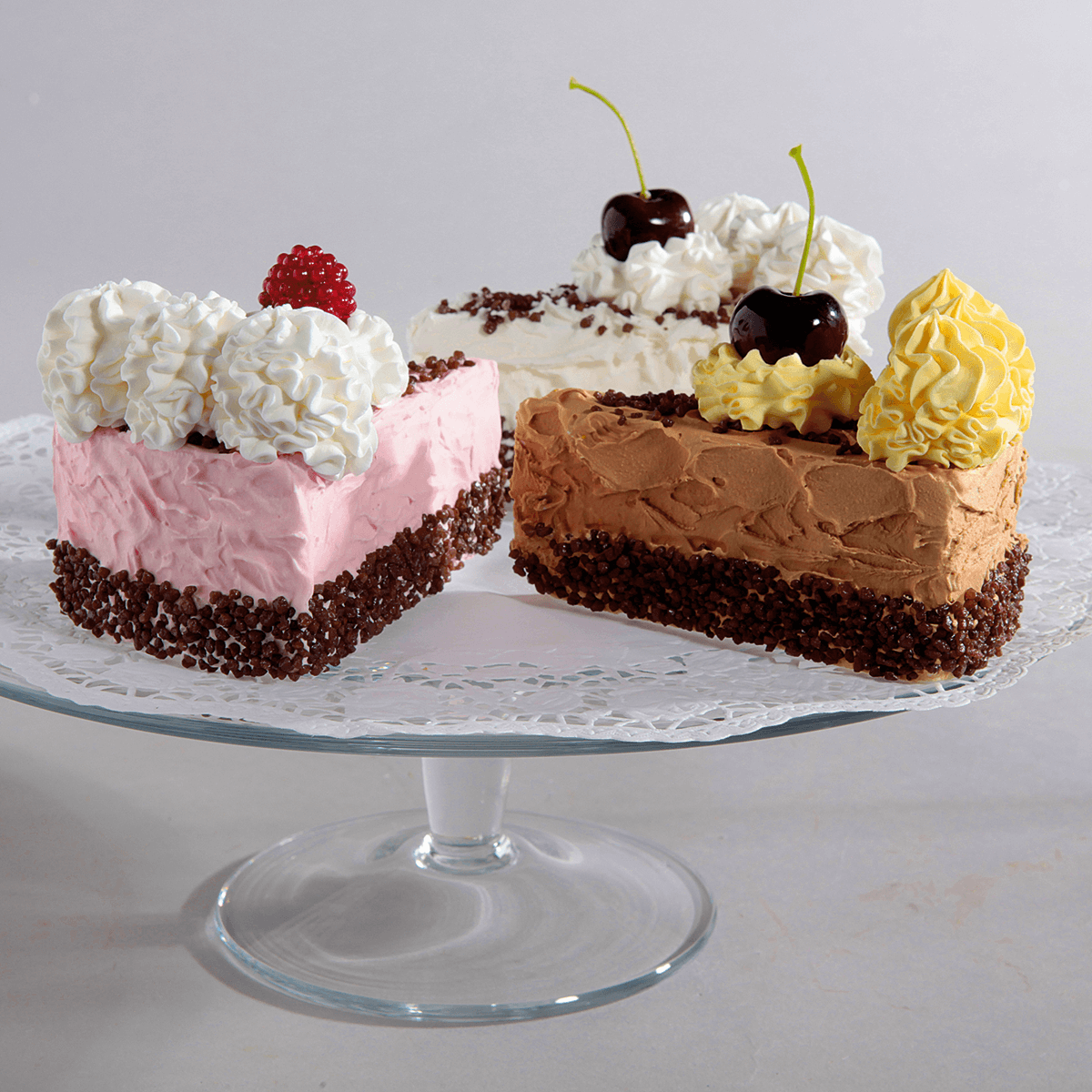 Pièces de tarte aux framboises, set de 2 fausses pièces alimentaires 12 cm - 1