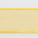 Chiffon ribbon with selvedge 6mm x 50m yellow - 1
