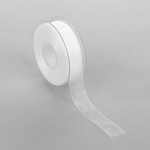 Chiffon ribbon with selvedge 25mm x 50m white - 0