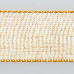 Chiffon ribbon with selvedge 25mm x 50m gold - 1