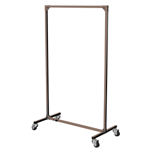 Metal clothes rack brown with castors