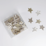 Scattered wooden stars 72 pieces 4 cm - 2