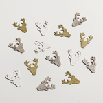 Scattered wooden deer 72 pieces 4 cm - 1